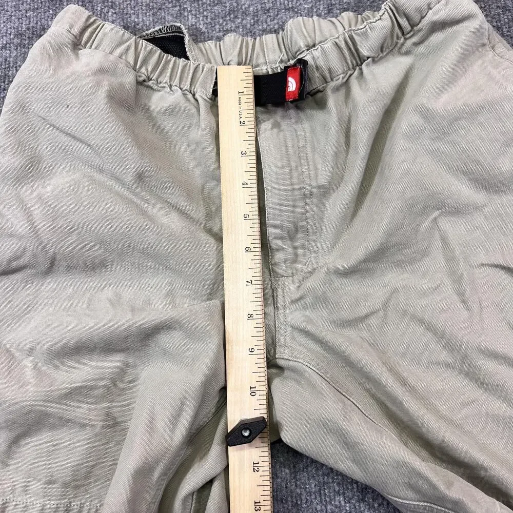 The North Face Shorts Men Small Beige Chino Cotton Elastic Waist Belted 8 Inseam